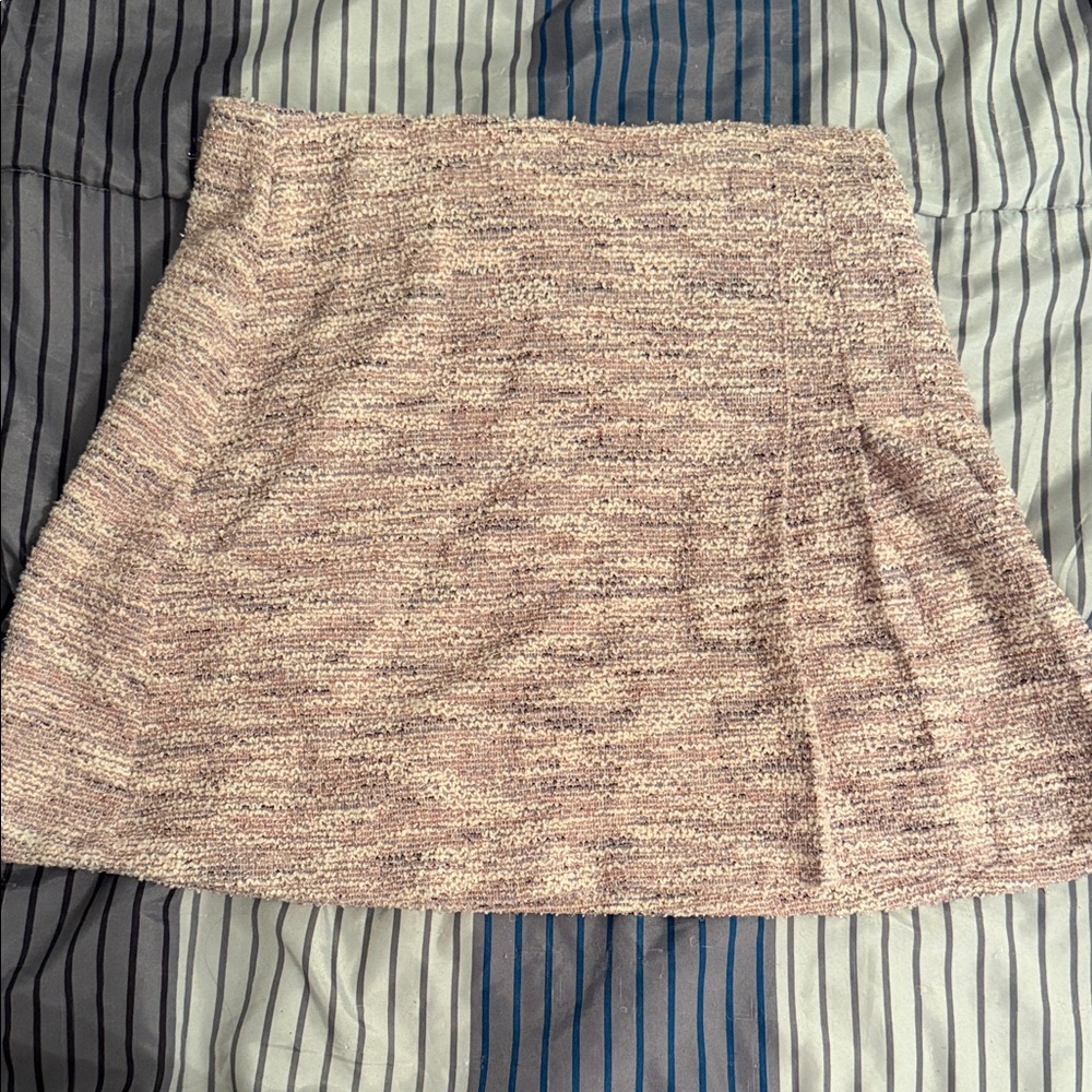 BCX Cream and Pink A-Line Skirt